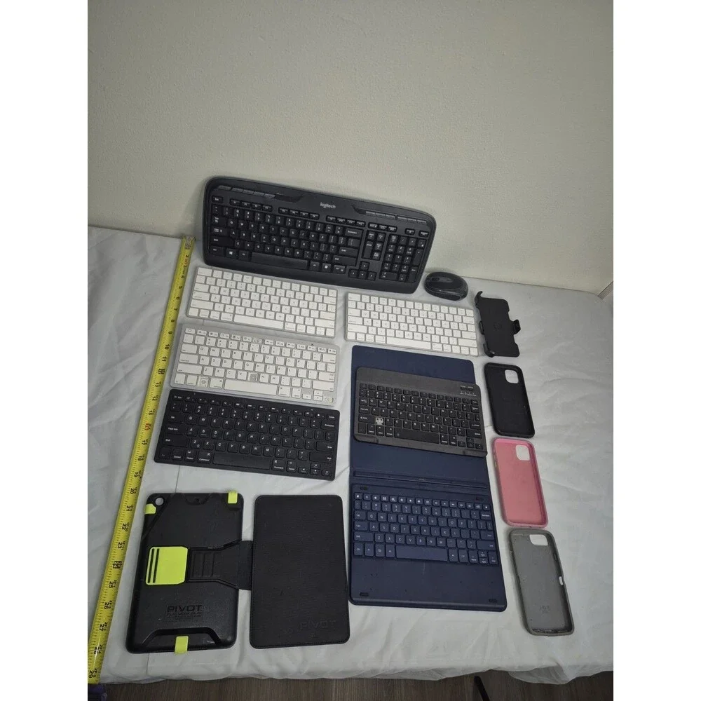 Untested Keyboard & Tablet Accessory Lot Apple Logitech Bluetooth Cases Mouse